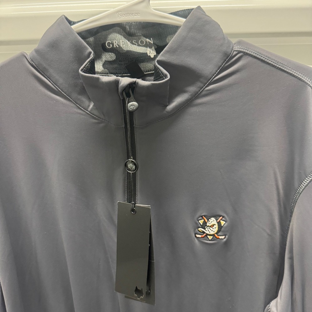 Greyson Anaheim Ducks Quarter Zip Pullover Mens XL Stingray Gray MCLSCK94 NEW